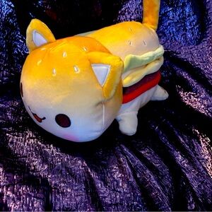 Adorable Yellow Cat Burger Plush Toy